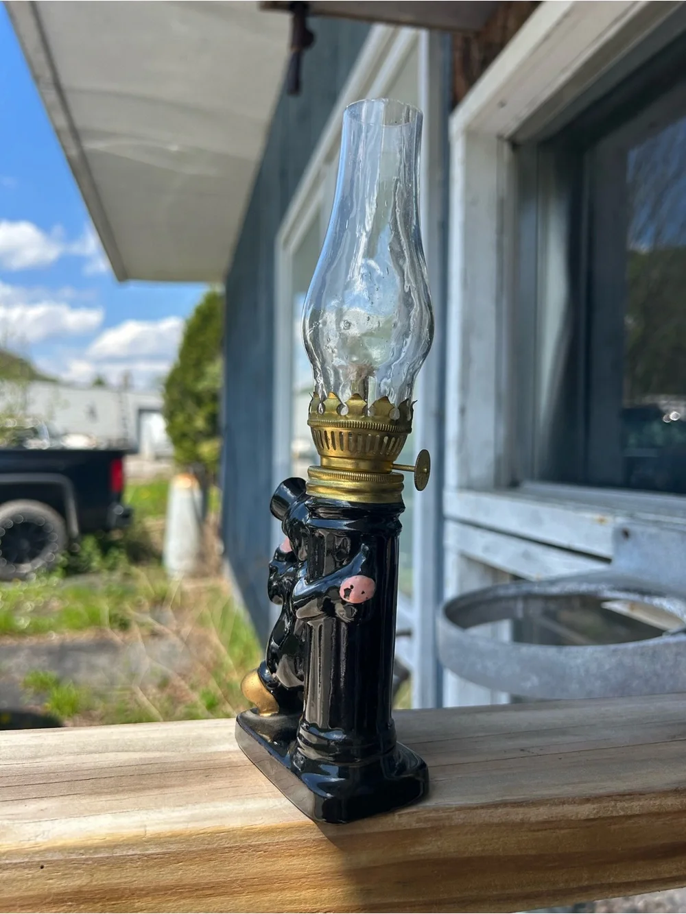 VTG Charlie Chaplin HOBO Drunk LIGHT Leaning on Lamp Post Chalkware